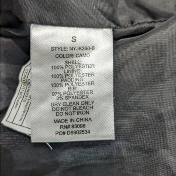 Ci Sono Woman Camo Bomber Puffer Jacket Green Black Crop Full Zip Pockets Size S - Picture 8 of 8